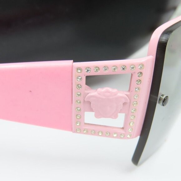 RARE Versace Vintage Medusa Semi Rimless Pink Rose Sunglasses 90s 2029-B - Picture 4 of 10